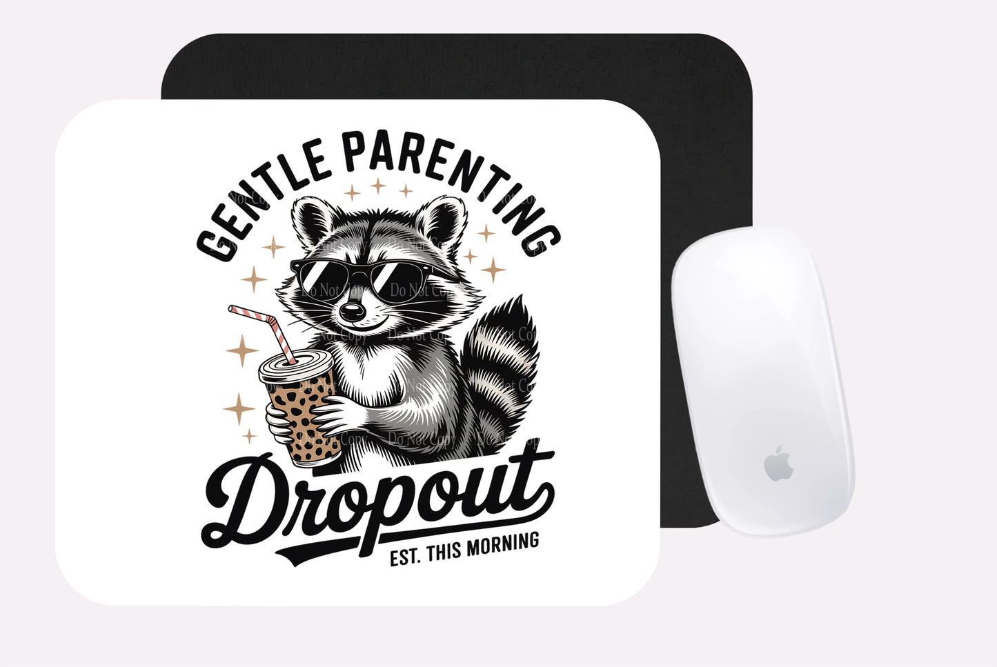 Raccoon Gentle Parenting Mouse Pad 7.5" x 9"