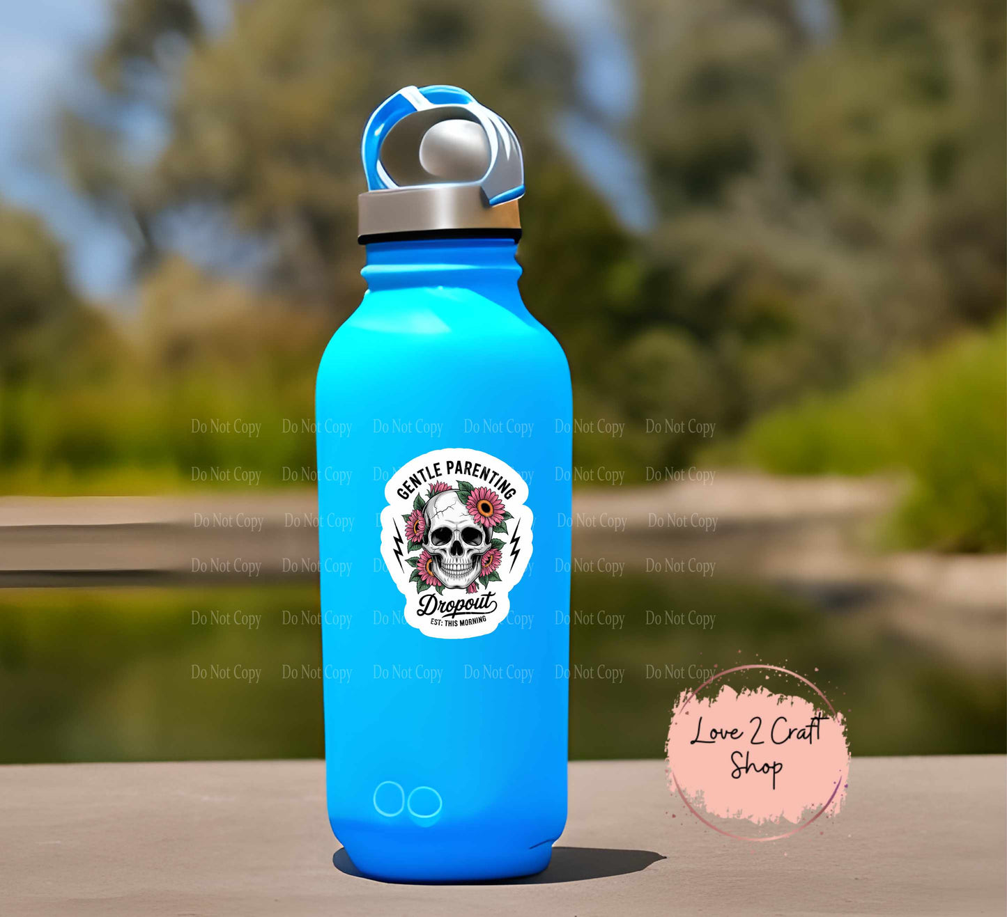 Skull Gentle Parenting with flowers Stickers