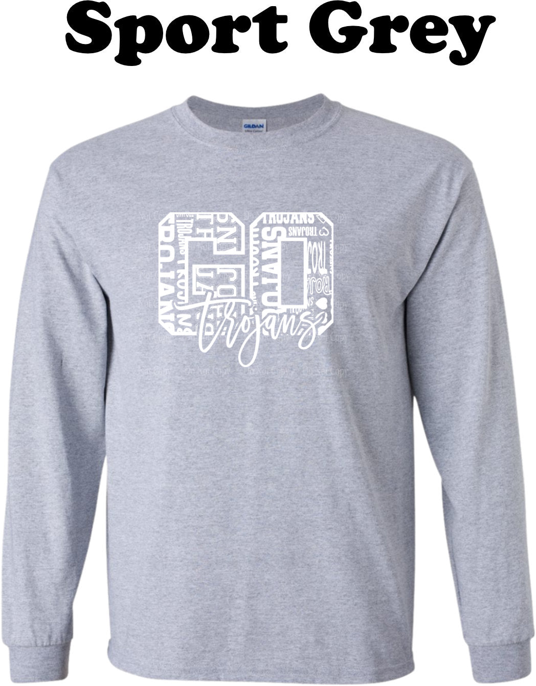 Go Trojans White Typography Long Sleeve