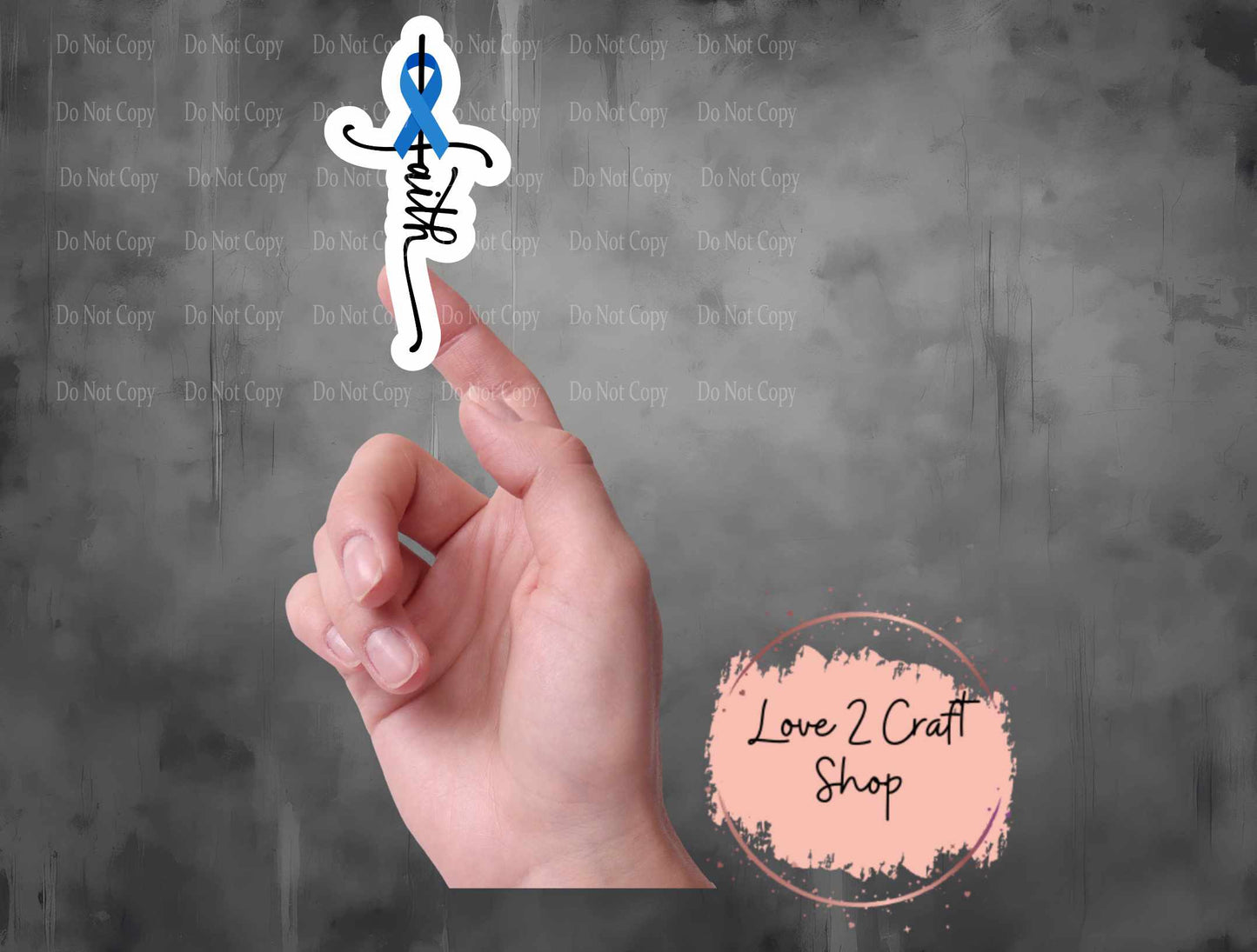 Colon Cancer Faith with Blue Ribbon Stickers