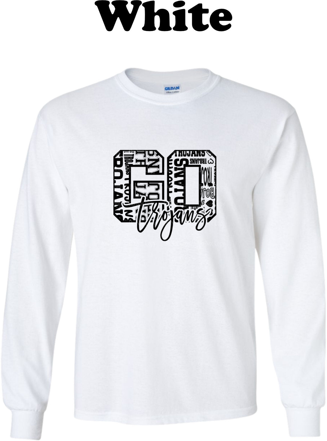 Go Trojans Black Typography Long Sleeve