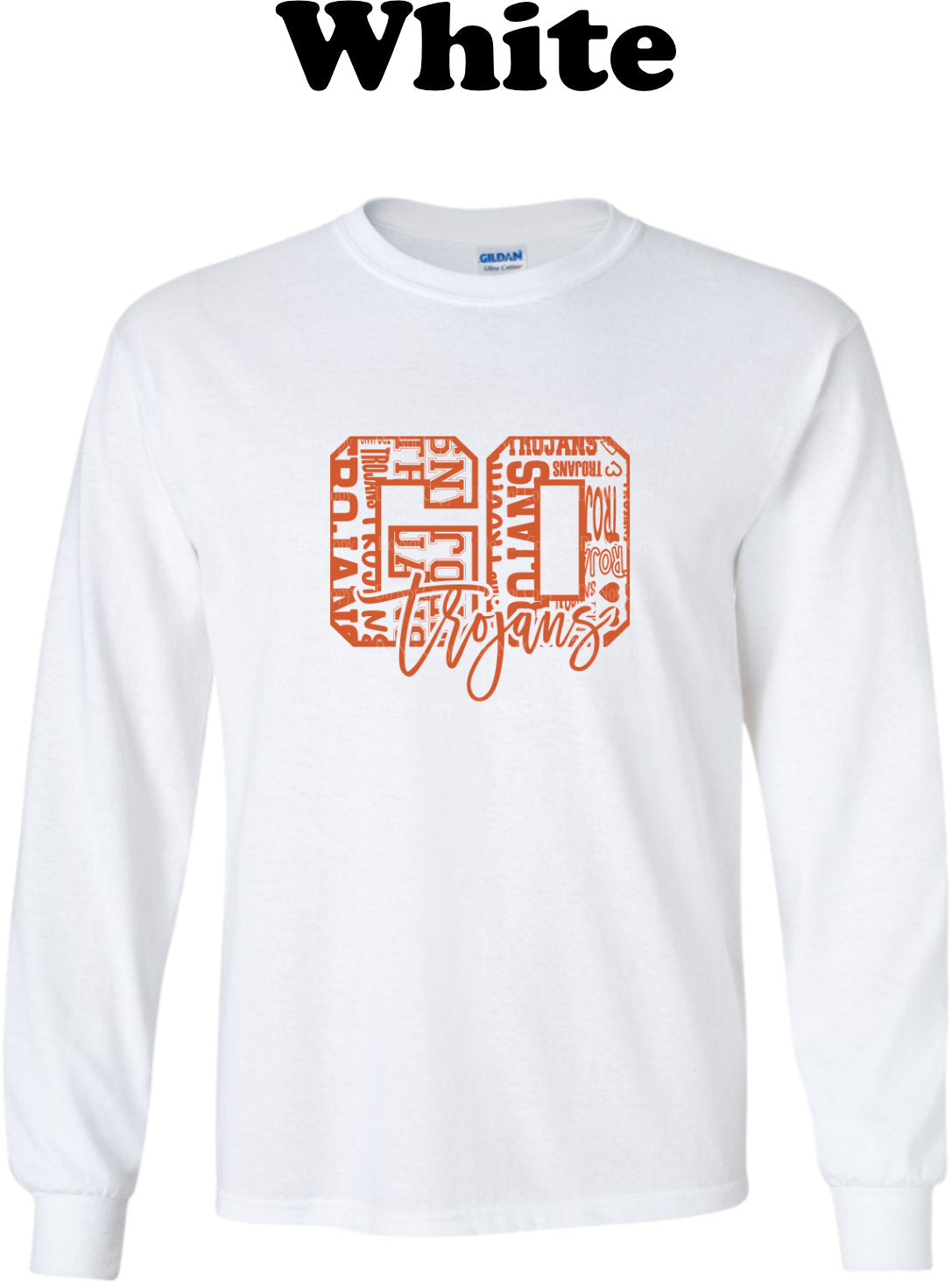 Go Trojans Orange Typography Long Sleeve
