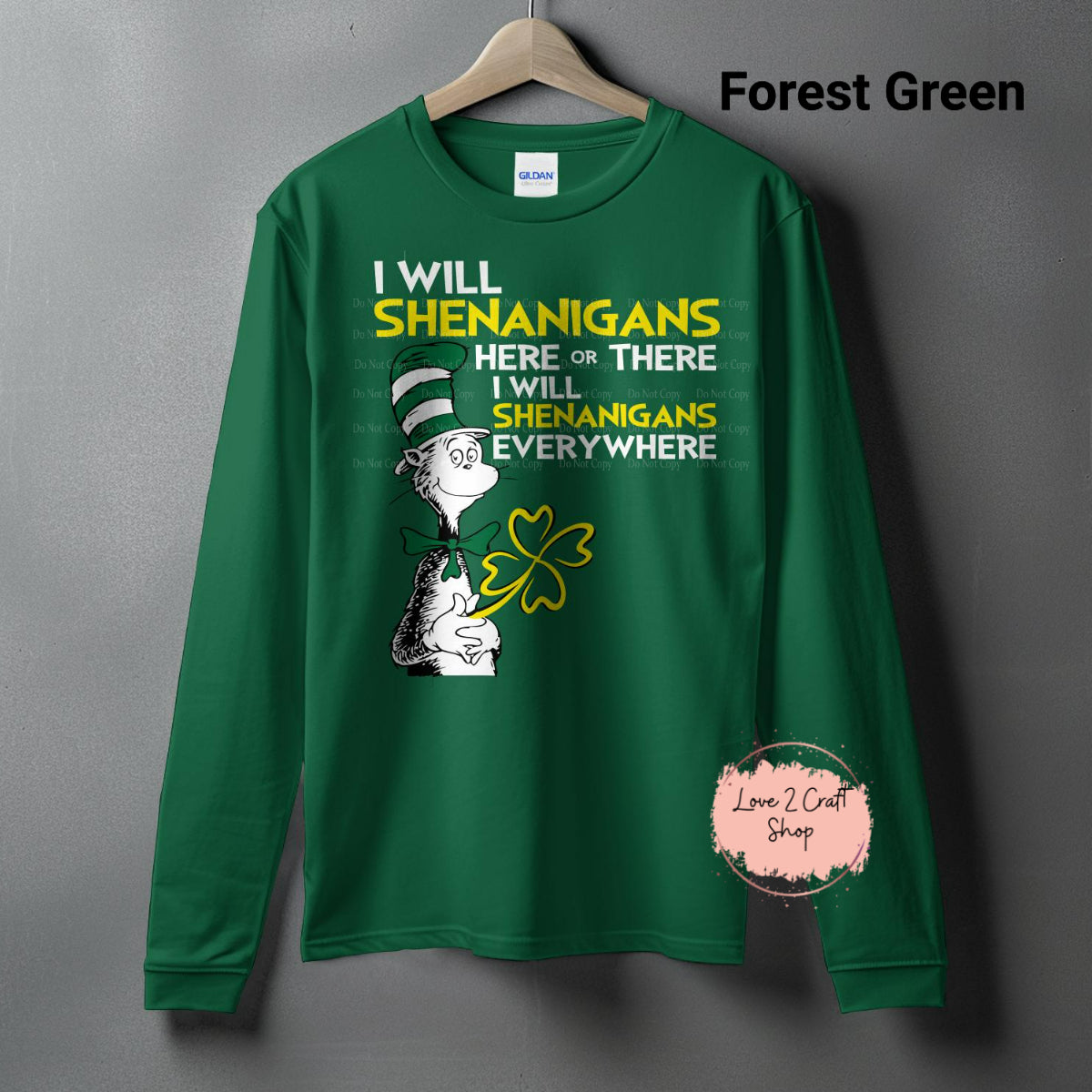 Cat in the Hat Here or There Shenanigans Long Sleeve