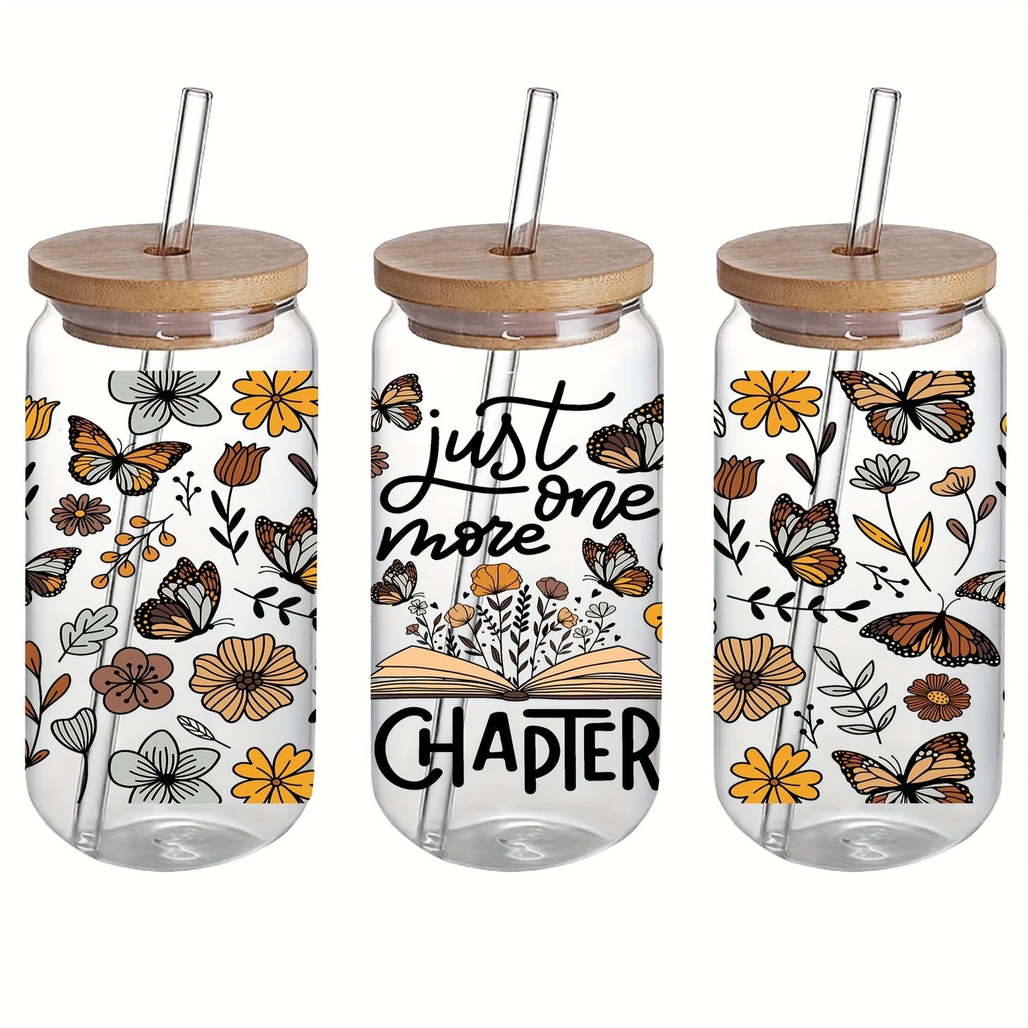 Reading 4 styles - Sorry I'm booked, It's a good day, The Reader, and Just one more chapter Cold Brew Glass tumbler - 16 oz