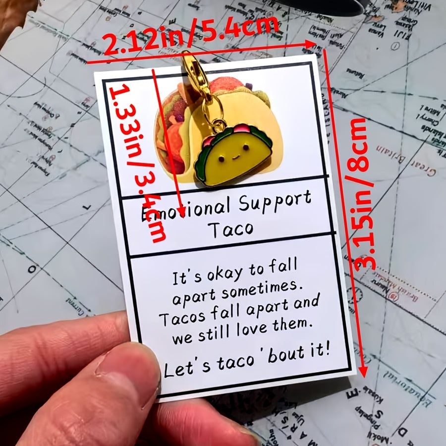 Emotional Support Taco with Card - taco Key chain