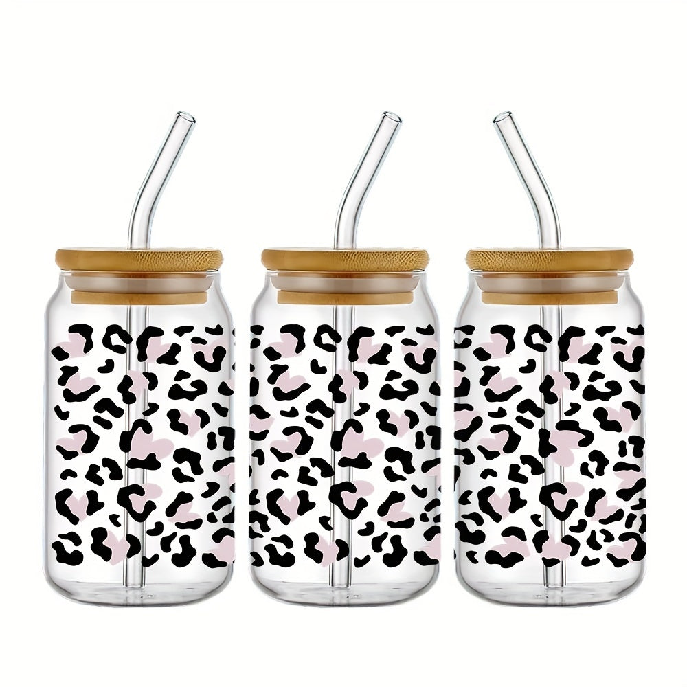 Leopard Print Cold Brew Glass tumbler - 16 oz