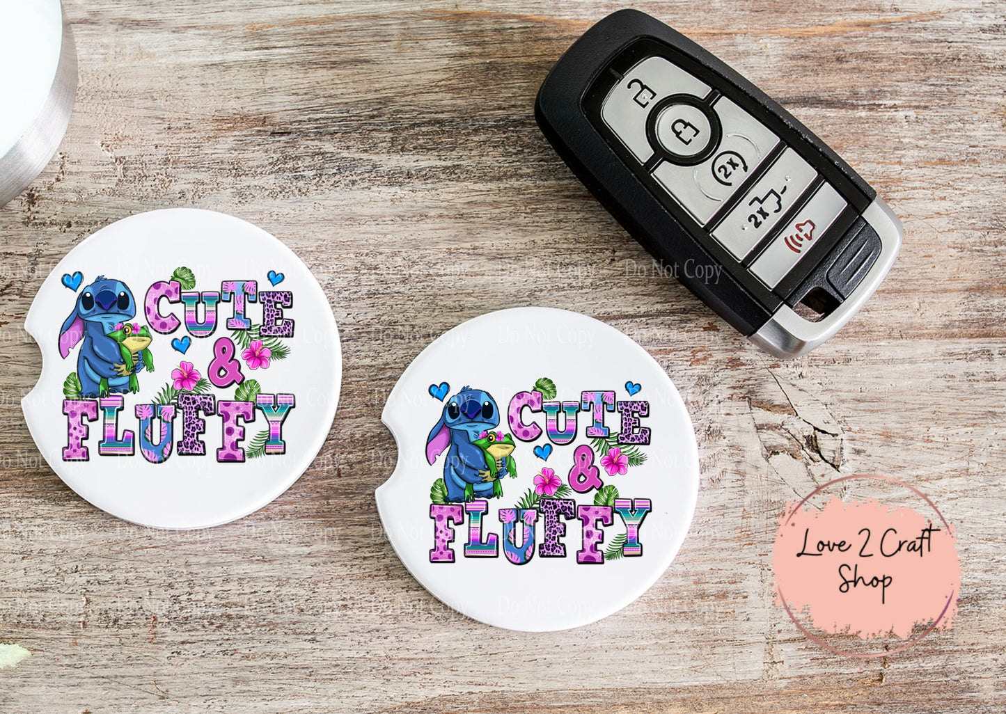 Stitch Cute and Fluffy Car Coasters