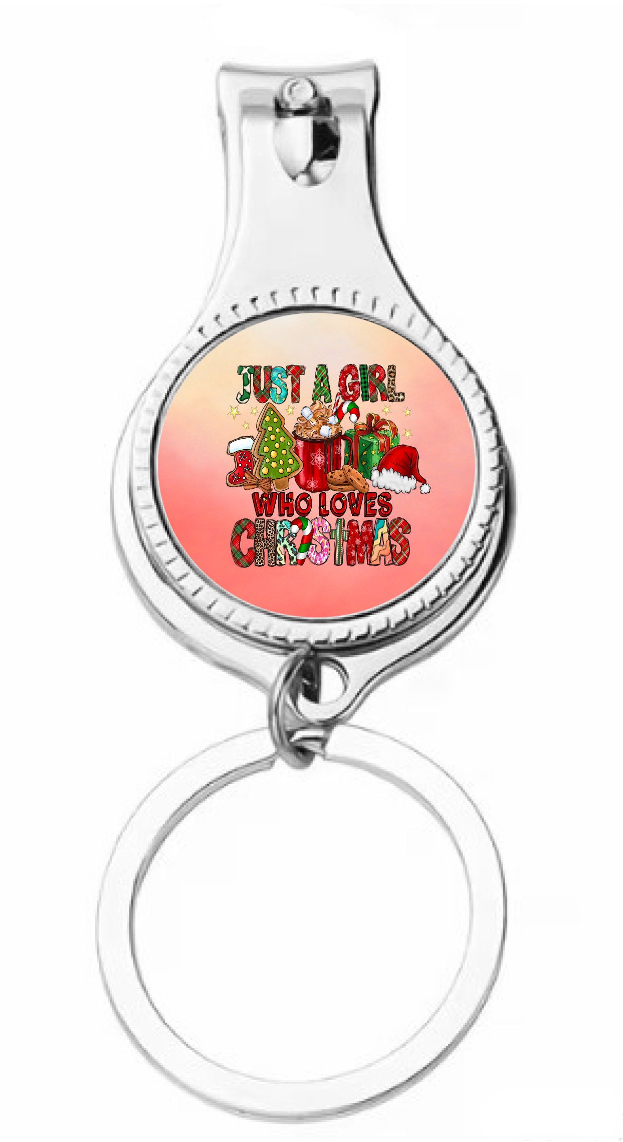 Just a Girl who loves Christmas Nail Clippers Key chain
