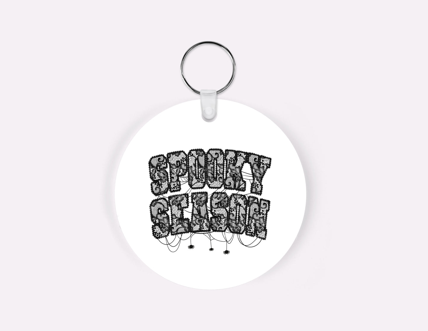 Spooky Season Lace with spiders Halloween Acrylic Key Chain