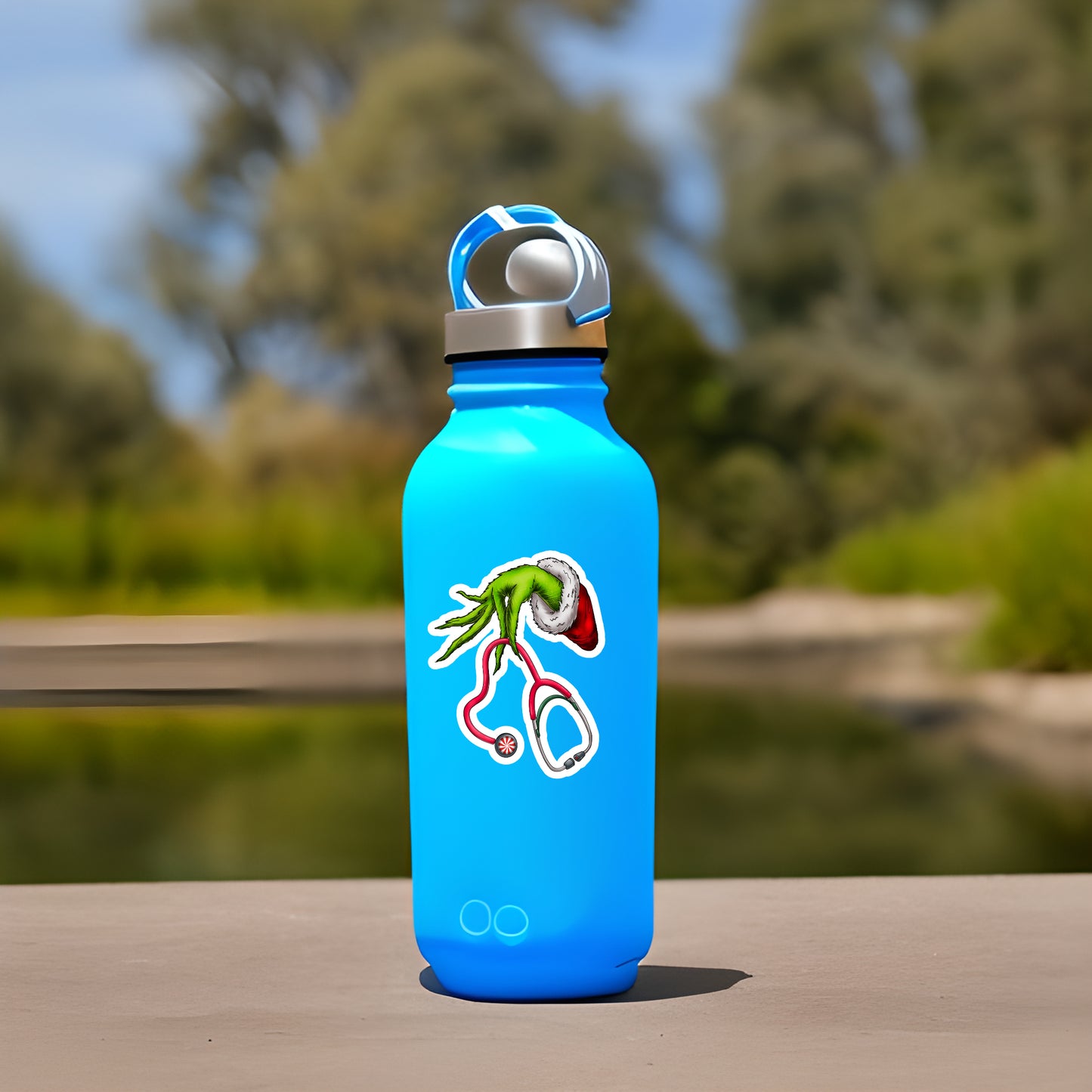 Grinch with Stethoscope for Nurse or CNA Stickers