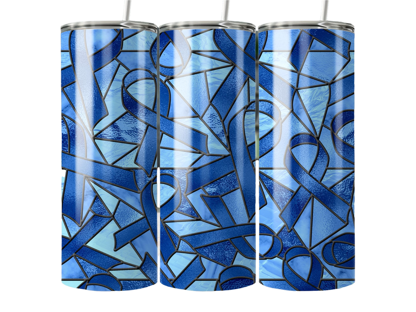 Colon Cancer Awareness Blue ribbon Tumbler