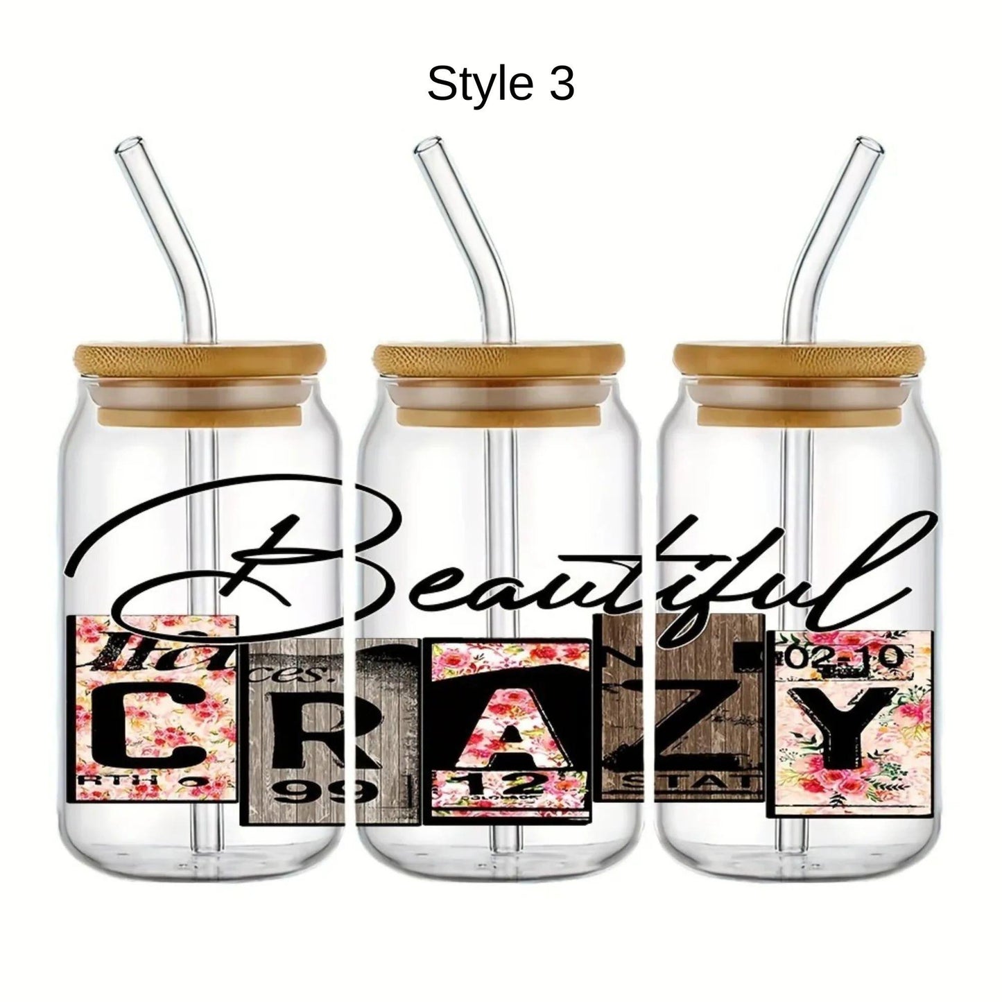 Beautiful crazy Cold Brew Glass tumbler - 3 styles
