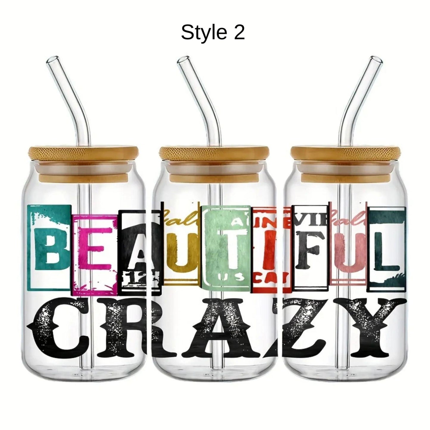 Beautiful crazy Cold Brew Glass tumbler - 3 styles