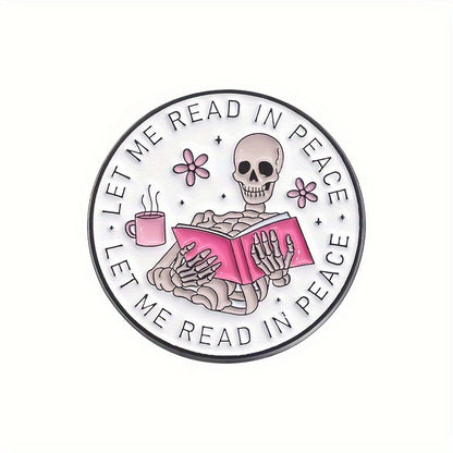 Reading books Skeleton Pins