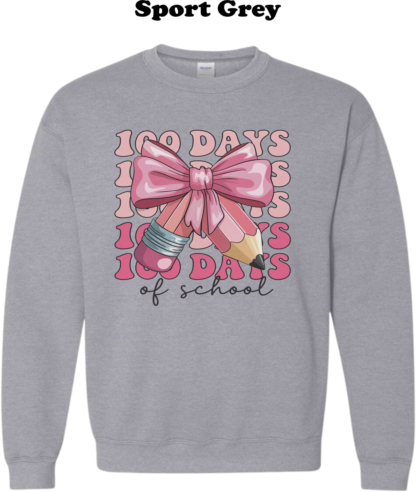 100 Days of School stacked Coquette Pencil Crew