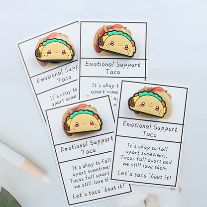 Emotional Support Taco Resin Charms Pocket Hugs - 1 pc