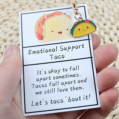 Emotional Support Taco with Card - taco Key chain