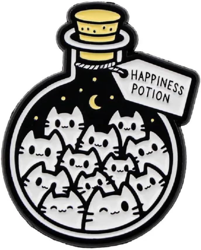 Cats Happiness Potion Bottle Pin