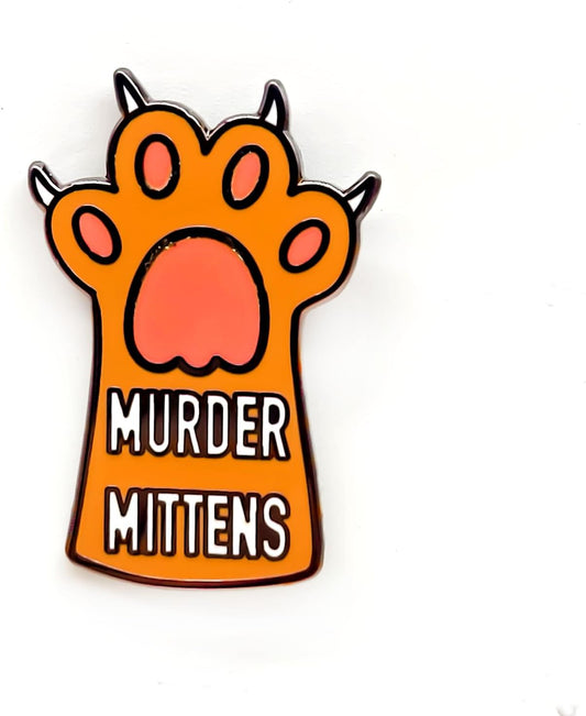 Cute Cat Claw Murder Mittens Badge Pin - Fun Series - Enamel Lapel Pin