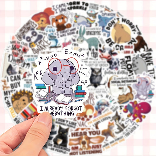 Small Funny Animal Stickers - Random Selection - 10 pk or 25 pk