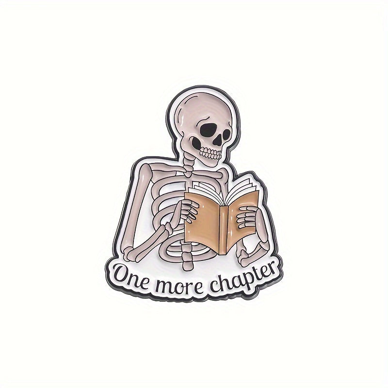 Reading books Skeleton Pins