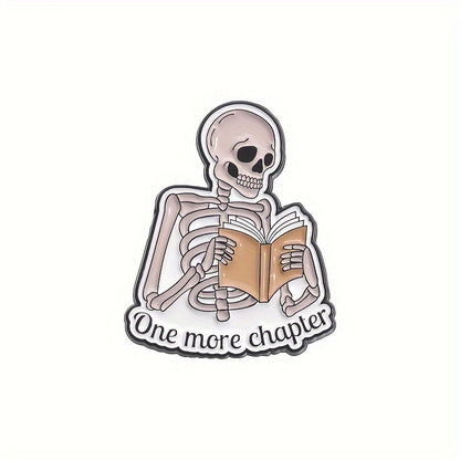 Reading books Skeleton Pins