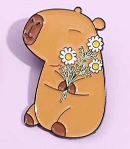 Capybara with Potted Plants or Capybara with Flowers pin