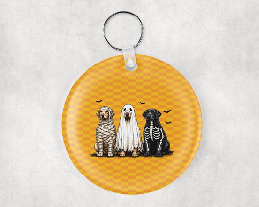 Adorable Spooky Halloween Dogs acrylic round keychain