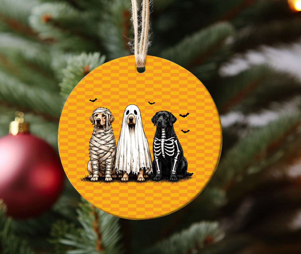 Adorable spooky halloween dogs Ceramic Ornament