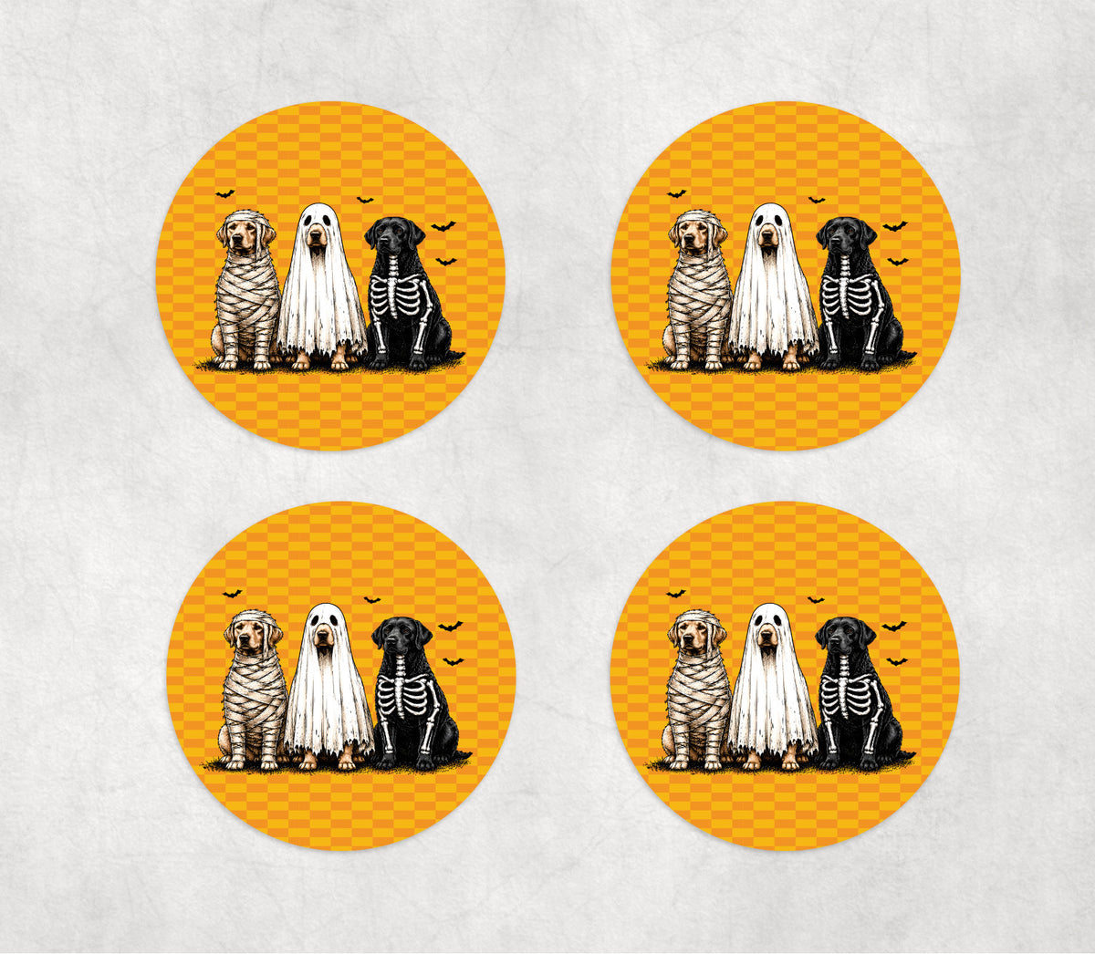 Adorable spooky halloween dogs Coasters Round