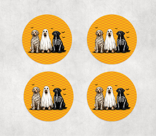 Adorable spooky halloween dogs Coasters Round