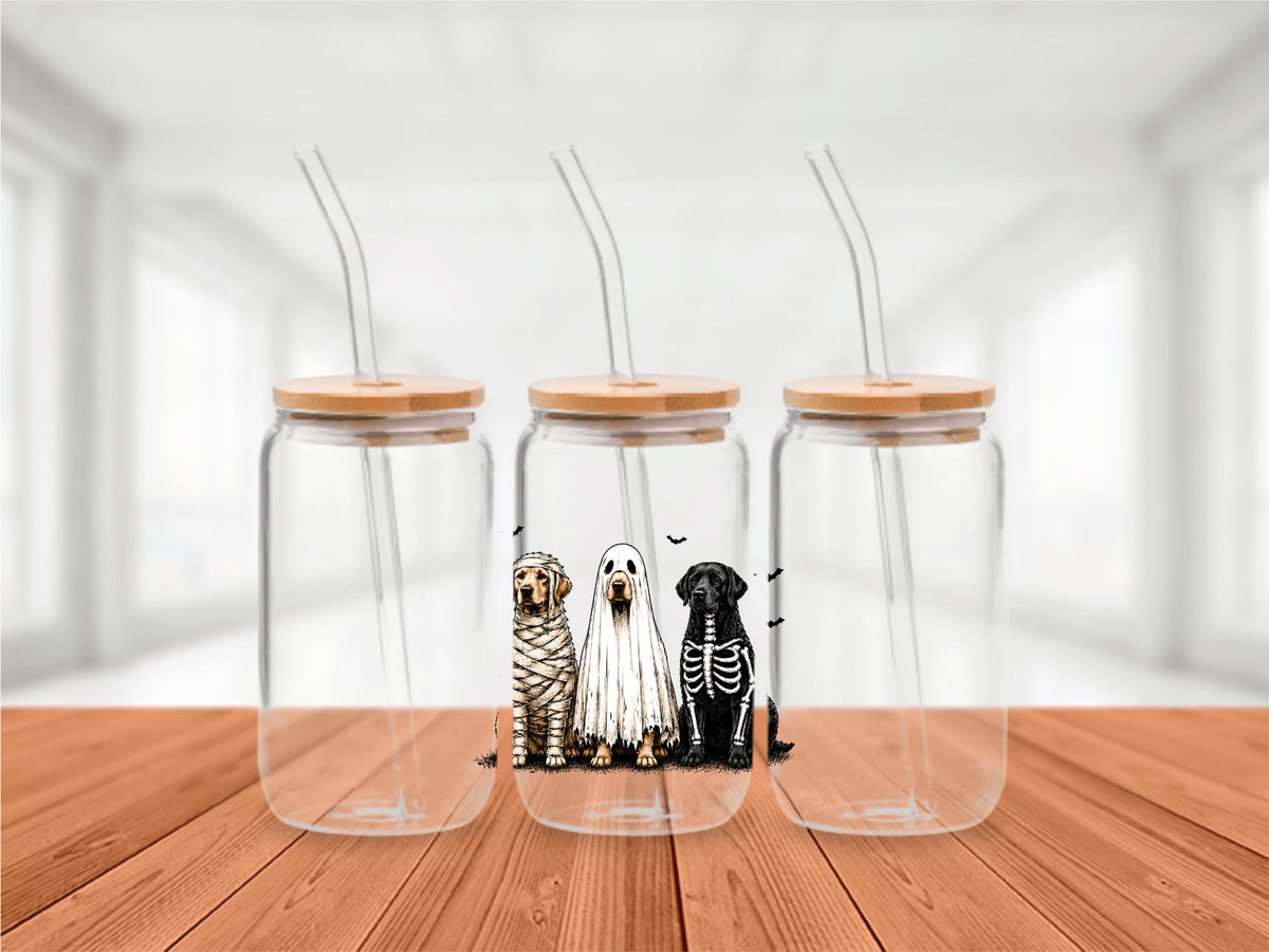 Adorable spooky halloween dogs Cold Brew Glass Tumbler