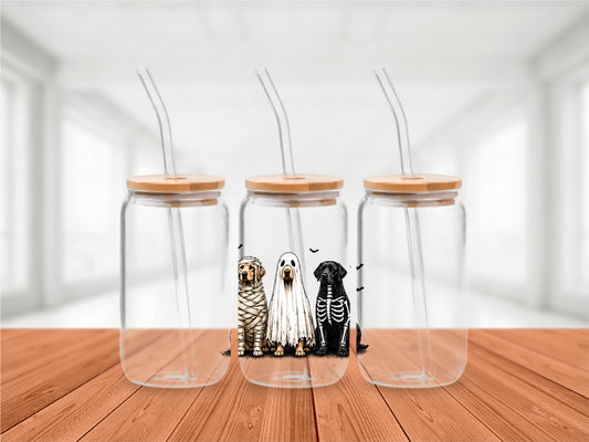 Adorable spooky halloween dogs Cold Brew Glass Tumbler