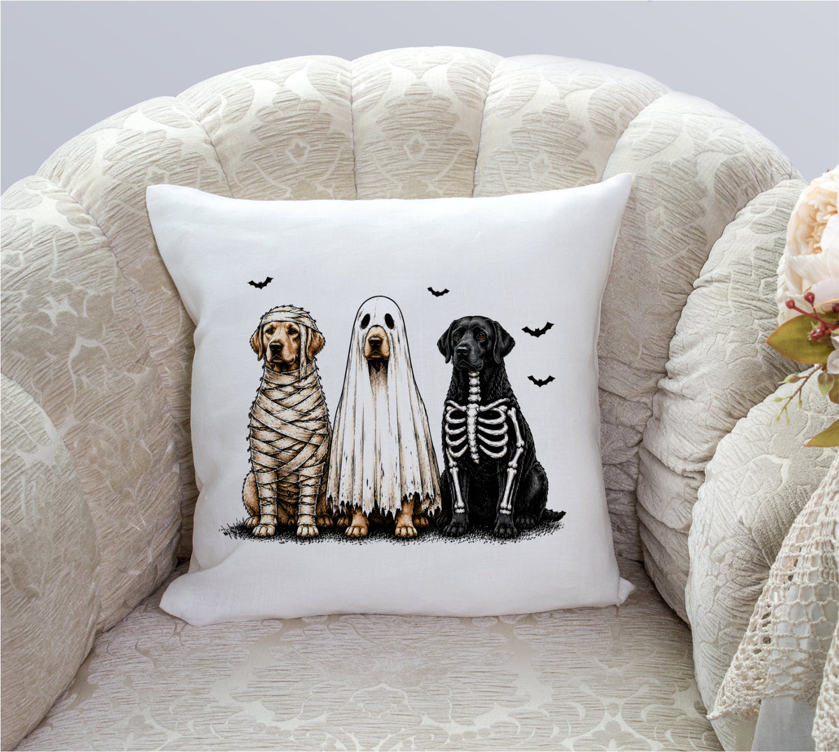 Adorable spooky halloween dogs Pillow