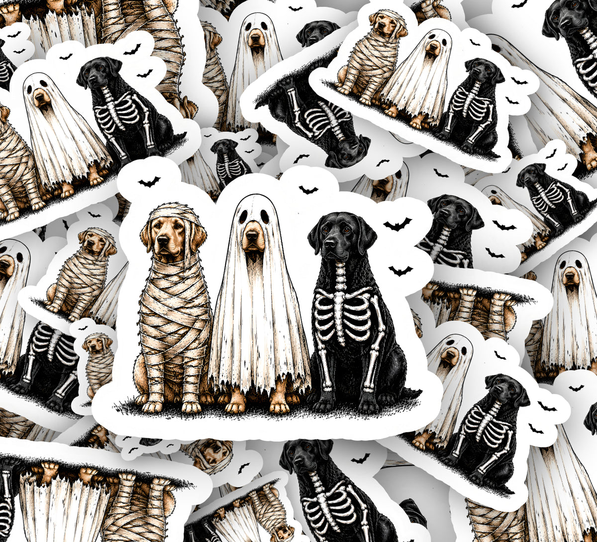 Adorable spooky halloween dogs Stickers