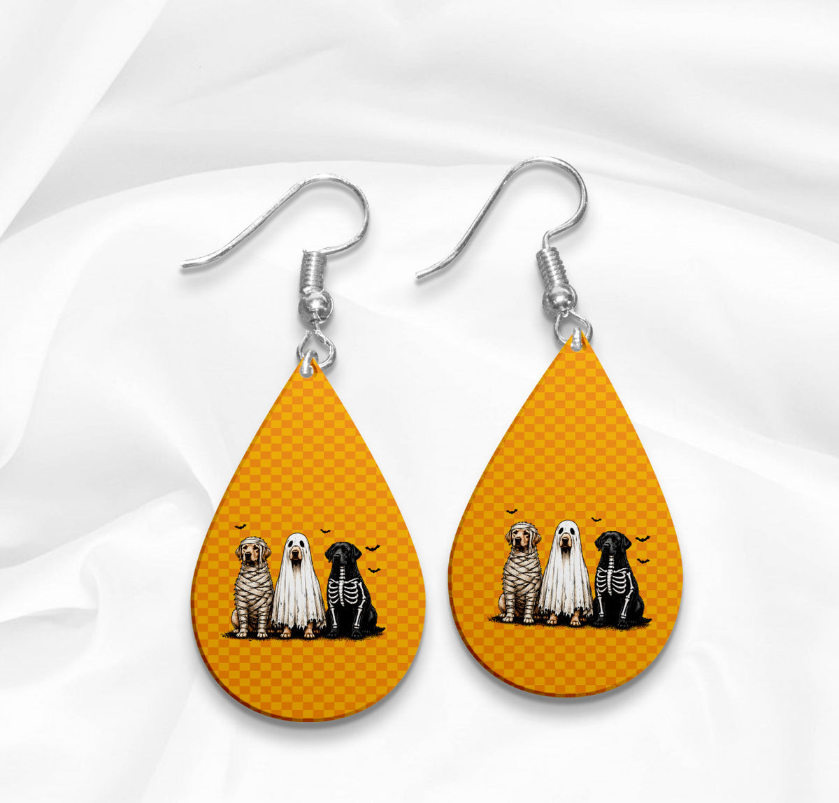 Adorable spooky halloween dogs Teardrop Earrings