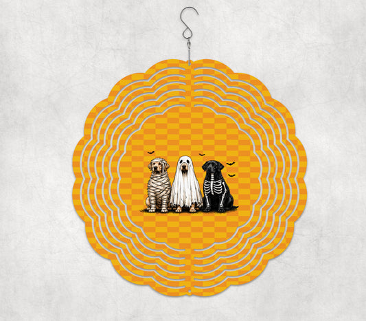 Adorable spooky halloween dogs Wind Spinner