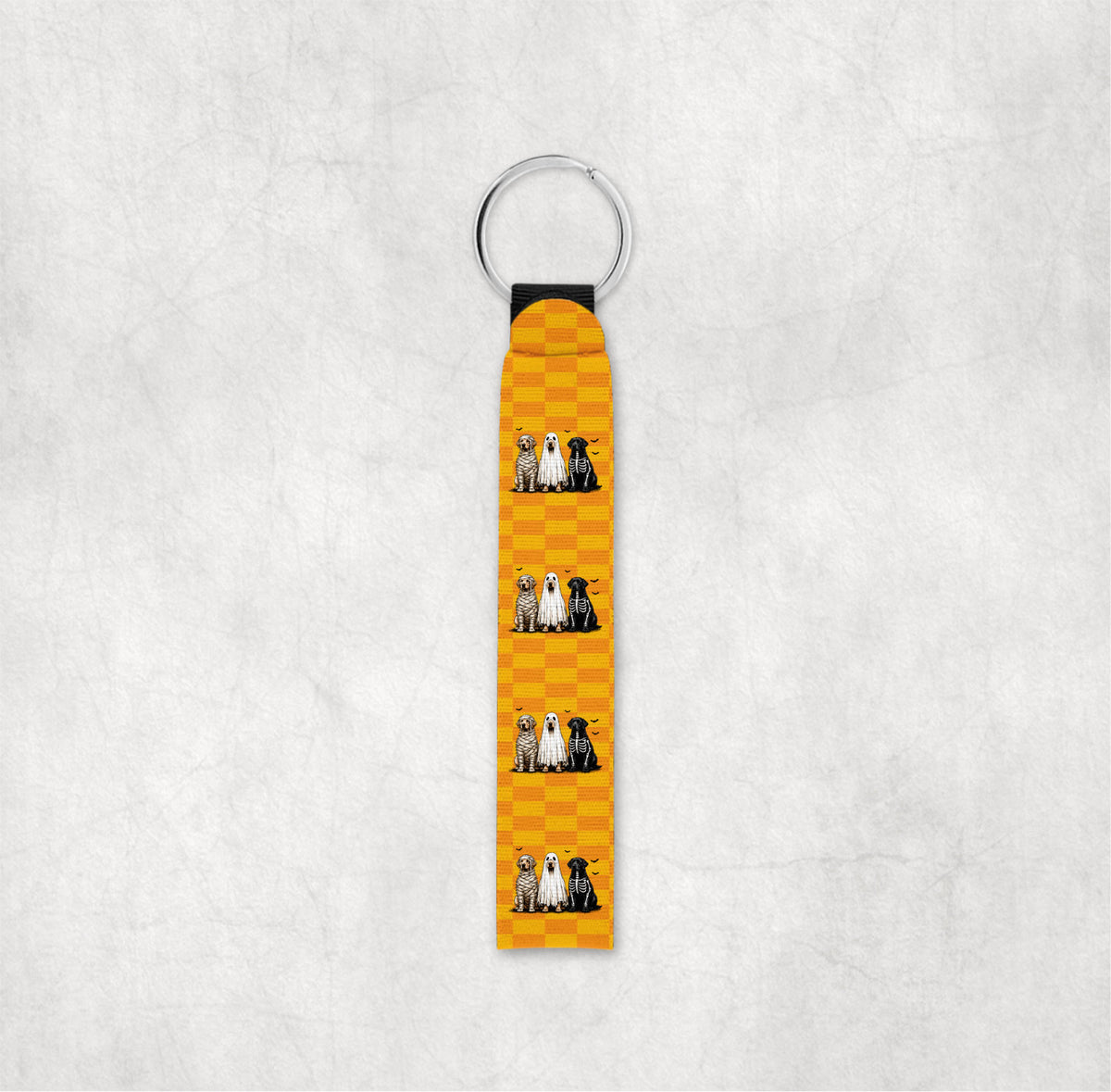 Adorable spooky halloween dogs Wristlet Keychain