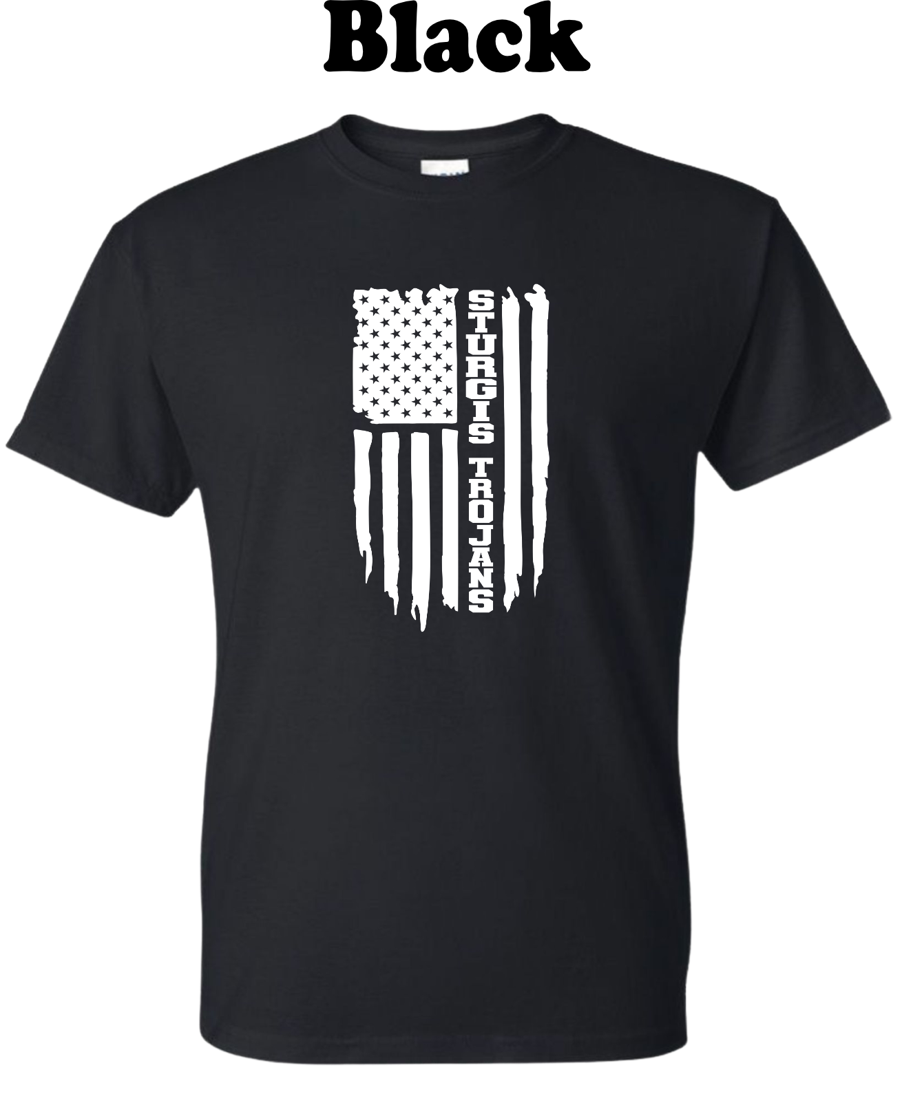 Sturgis Trojans White American Flag Tee