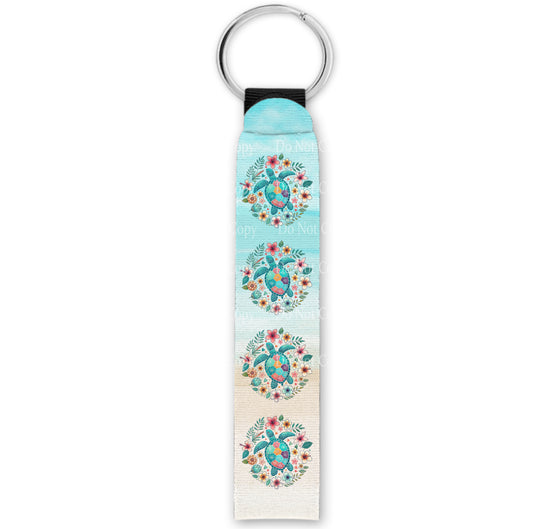Boho sea turtle Wristlet