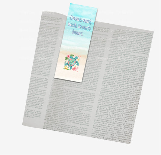 Boho sea turtle Bookmark