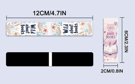 Book Lover Floral Design Magnetic Bookmarks 4 styles