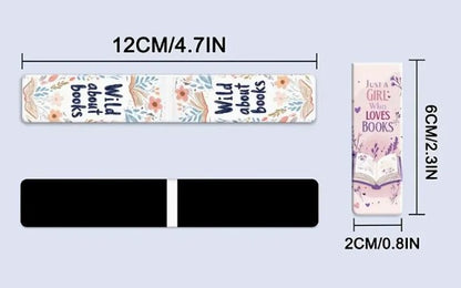 Book Lover Floral Design Magnetic Bookmarks 4 styles