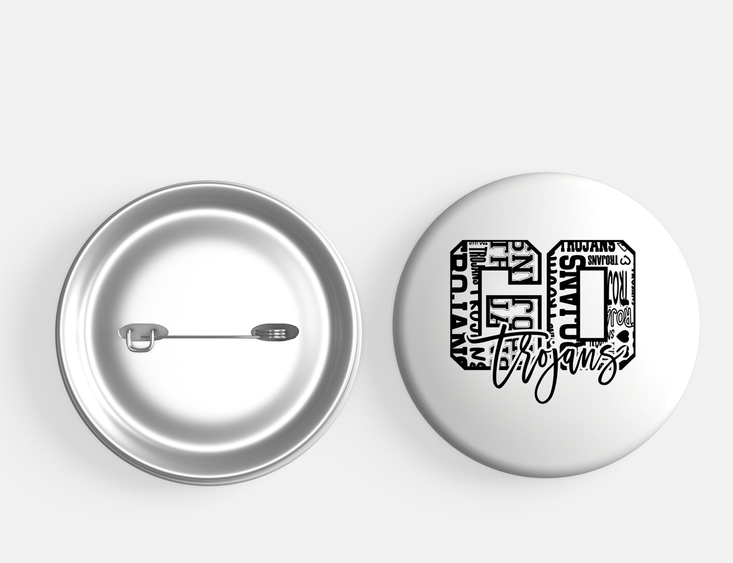 Go Trojans Black Typography Button