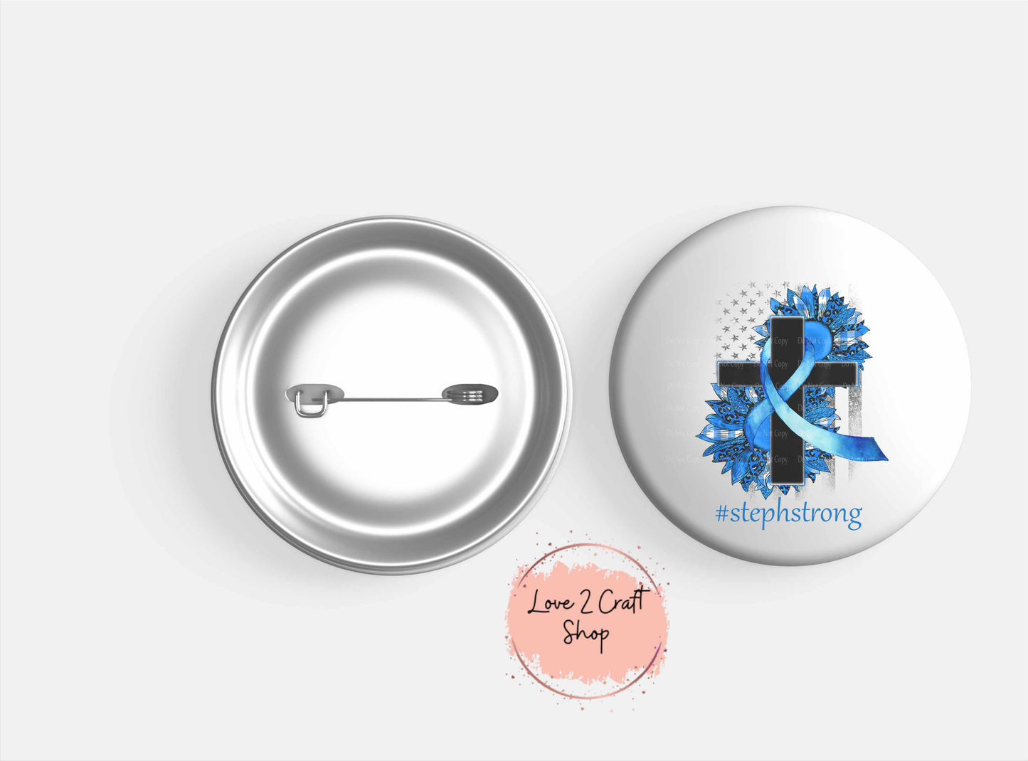 Colon Cancer Floral Cross 1", 1.5" or 2" Button