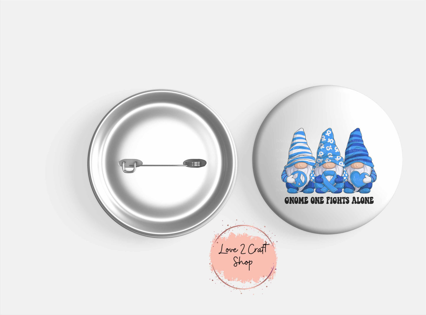 Colon Cancer Gnome One Fights Alone 1", 1.5" or 2" Button