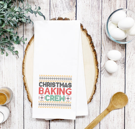 Christmas baking crew Smooth or Waffle texture Tea Towel