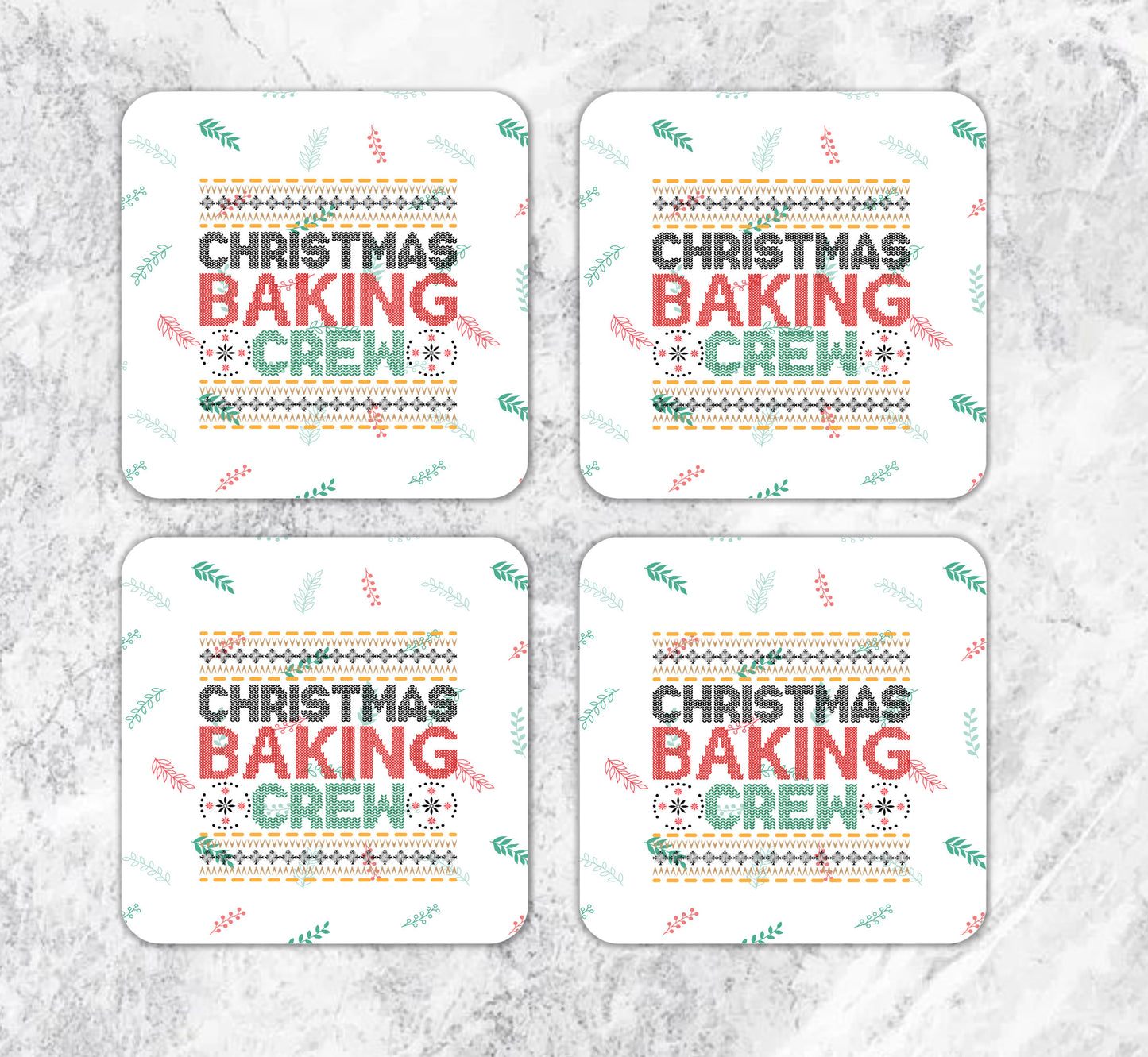 Christmas baking crew Square or Round Coasters