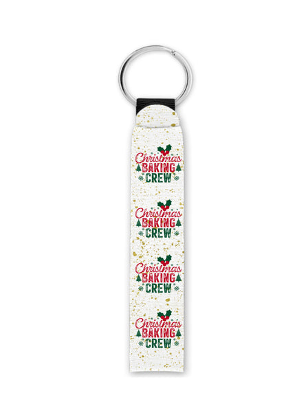 Christmas Baking Crew design 1 wristlet keychain