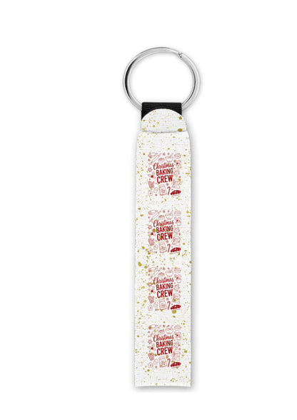 Christmas Baking Crew design 3 wristlet keychain